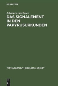 cover of the book Das Signalement in den Papyrusurkunden