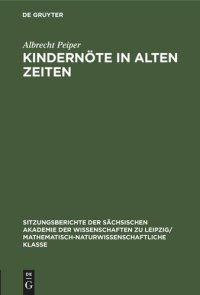 cover of the book Kindernöte in Alten Zeiten