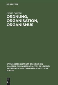 cover of the book Ordnung, Organisation, Organismus