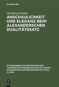 cover of the book Anschaulichkeit und Eleganz beim Alexanderschen Dualitätssatz