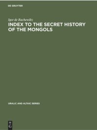 cover of the book Index to the Secret History of the Mongols