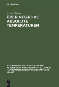 cover of the book Über negative absolute Temperaturen: Eine Einführung