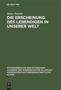 cover of the book Die Erscheinung des Lebendigen in unserer Welt