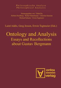 cover of the book Ontology and Analysis: Essays and Recollections about Gustav Bergmann