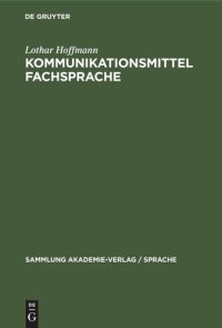 cover of the book Kommunikationsmittel Fachsprache: Eine Einführung