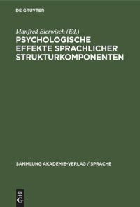 cover of the book Psychologische Effekte sprachlicher Strukturkomponenten