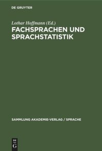 cover of the book Fachsprachen und Sprachstatistik: Beiträge zur angewandten Sprachwissenschaft