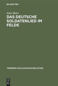 cover of the book Das deutsche Soldatenlied im Felde