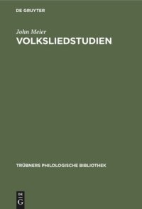 cover of the book Volksliedstudien