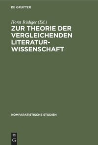 cover of the book Zur Theorie der vergleichenden Literaturwissenschaft