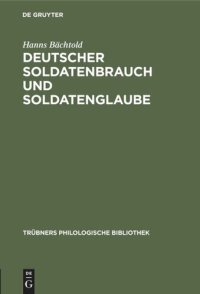 cover of the book Deutscher Soldatenbrauch und Soldatenglaube