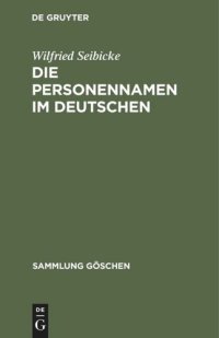 cover of the book Die Personennamen im Deutschen