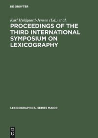 cover of the book Proceedings of the Third International Symposium on Lexicography: May 14–16, 1986, at the University of Copenhagen