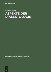 cover of the book Aspekte der Dialektologie: Eine Darstellung von Methoden auf französischer Grundlage