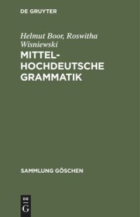 cover of the book Mittelhochdeutsche Grammatik