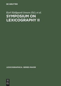 cover of the book Symposium on Lexicography II: Proceedings of the Second International Symposium on Lexicography, May 16–17, 1984 at the University of Copenhagen