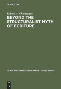 cover of the book Beyond the Structuralist Myth of Ecriture