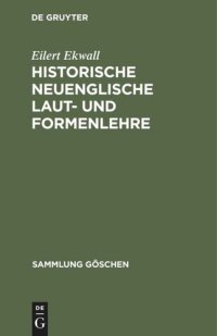 cover of the book Historische neuenglische Laut- und Formenlehre