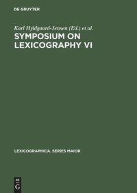 cover of the book Symposium on Lexicography VI: Proceedings of the Sixth International Symposium on Lexicography May 7–9, 1992 at the University of Copenhagen