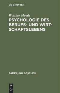 cover of the book Psychologie des Berufs- und Wirtschaftslebens