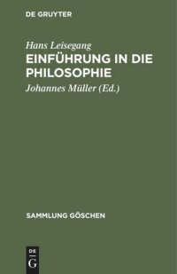 cover of the book Einführung in die Philosophie