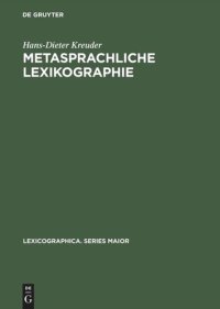 cover of the book Metasprachliche Lexikographie: Untersuchungen zur Kodifizierung der linguistischen Terminologie