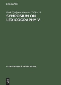 cover of the book Symposium on Lexicography V: Proceedings of the Fifth International Symposium on Lexicography May 3–5, 1990 at the University of Copenhagen