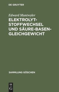 cover of the book Elektrolytstoffwechsel und Säure-Basen-Gleichgewicht