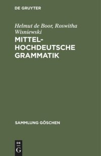 cover of the book Mittelhochdeutsche Grammatik