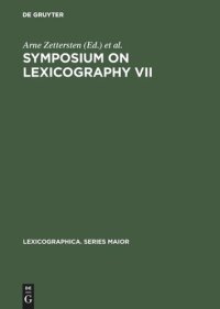 cover of the book Symposium on Lexicography VII: Proceedings of the Seventh International Symposium on Lexicography May 5–6, 1994 at the University of Copenhagen