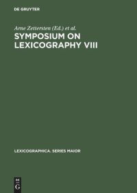 cover of the book Symposium on Lexicography VIII: Proceedings of the Eighth International Symposium on Lexicography May 2–4, 1996, at the University of Copenhagen