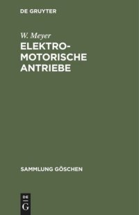 cover of the book Elektromotorische Antriebe