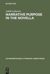 cover of the book Narrative Purpose in the Novella