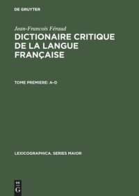 cover of the book Dictionaire critique de la langue française: (1787)