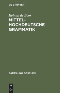 cover of the book Mittelhochdeutsche Grammatik