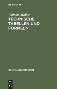 cover of the book Technische Tabellen und Formeln