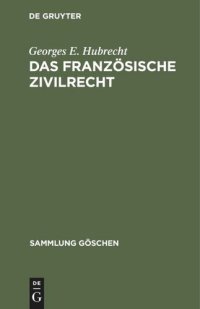 cover of the book Das französische Zivilrecht