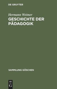 cover of the book Geschichte der Pädagogik