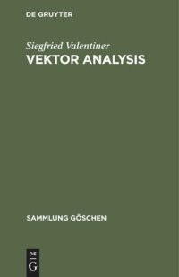 cover of the book Vektor analysis