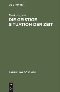 cover of the book Die geistige Situation der Zeit