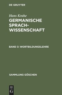 cover of the book Germanische Sprachwissenschaft: Band 3 Wortbildungslehre