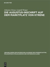 cover of the book Die Augustus-Inschrift auf dem Marktplatz von Kyrene