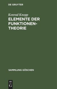 cover of the book Elemente der Funktionentheorie