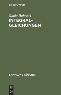 cover of the book Integralgleichungen