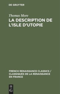 cover of the book La description de l’isle d’utopie