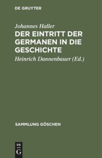 cover of the book Der Eintritt der Germanen in die Geschichte