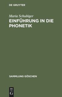 cover of the book Einführung in die Phonetik