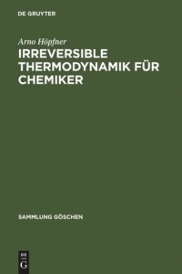 cover of the book Irreversible Thermodynamik für Chemiker