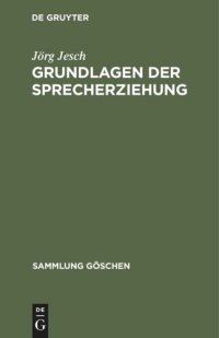 cover of the book Grundlagen der Sprecherziehung