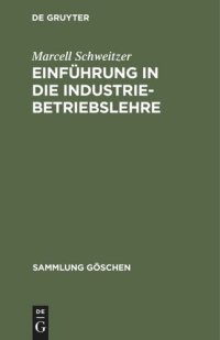 cover of the book Einführung in die Industriebetriebslehre